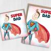 Super Dad watercolour effect superhero Father’s Day card for dad, daddy, father from son, daughter, children (Size A6/A5/A4/Square 6x6") - A6: Single card