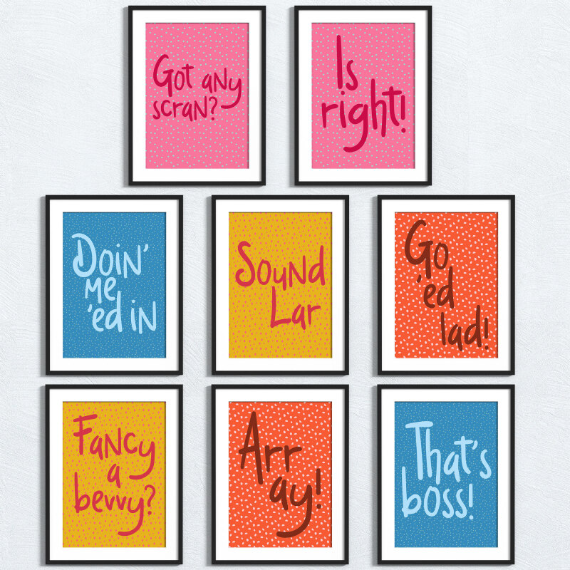 Scouse, Scouser, Liverpool dialect, sayings print - A5 - Glossy - Blue