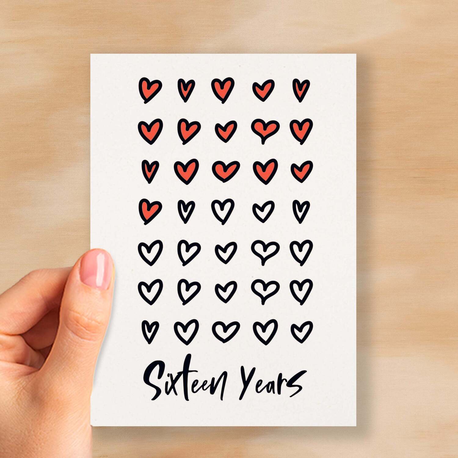 16th Wedding Anniversary Card For Wife Anniversary Card for Husband or Boyfriend Anniversary Card Girlfriend Anniversary Sixteen Year - Small (4x6) / Blank Message