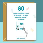 Funny 80th Birthday Card - Personalised - For Him or Her - Ideal greetings card for dad, mum, grandad, grandma, anyone turning 80 years old