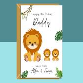 Daddy Birthday Card - From kids - Personalised - Cute - To Dad Card