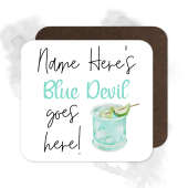 Personalised Drinks Coaster - Name's Blue Devil Goes Here!