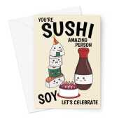 Cute Birthday Card For A Friend - Japanese Sushi