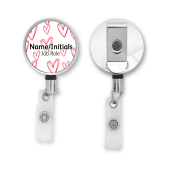 Personalised Metal ID Reel - Scribble Hearts