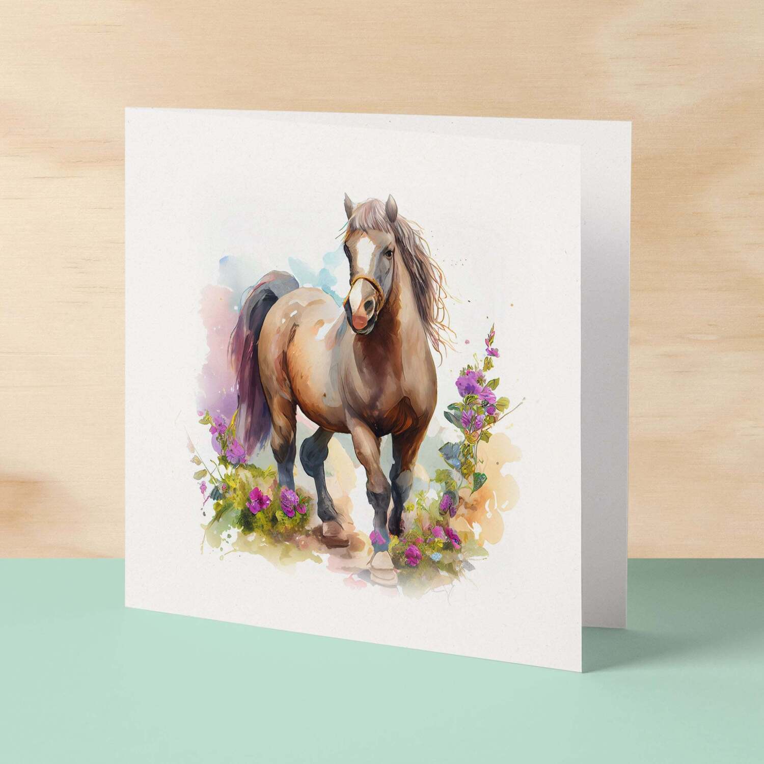 Notelet Card of a Horse For Anyone Any Occasion Card For Her or For Him Card For Birthday or Easter Card Thank You Card - Square (6x6) / Blank Message