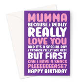 Mumma Birthday Card - Snack Please