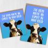 I've herd you're an expert in your field funny cow, farm animal, pun congratulations, graduation, well done card (Size A6/A5/A4/Square 6x6") - A6: Single card