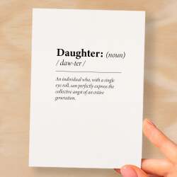 Birthday Card For Daughter Fun Dictionary Quote Card For Daughter Custom Message Card For Daughter Funny Birthday Card For Daughter - Small (4x6) / Blank Message