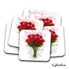 Coasters BOUQUET ROSES Splatter Art Personalised Coaster, High Gloss Splash Art, Home Decor, Romantic Art, Valentines Coaster, Love Gifts. - Single Coaster