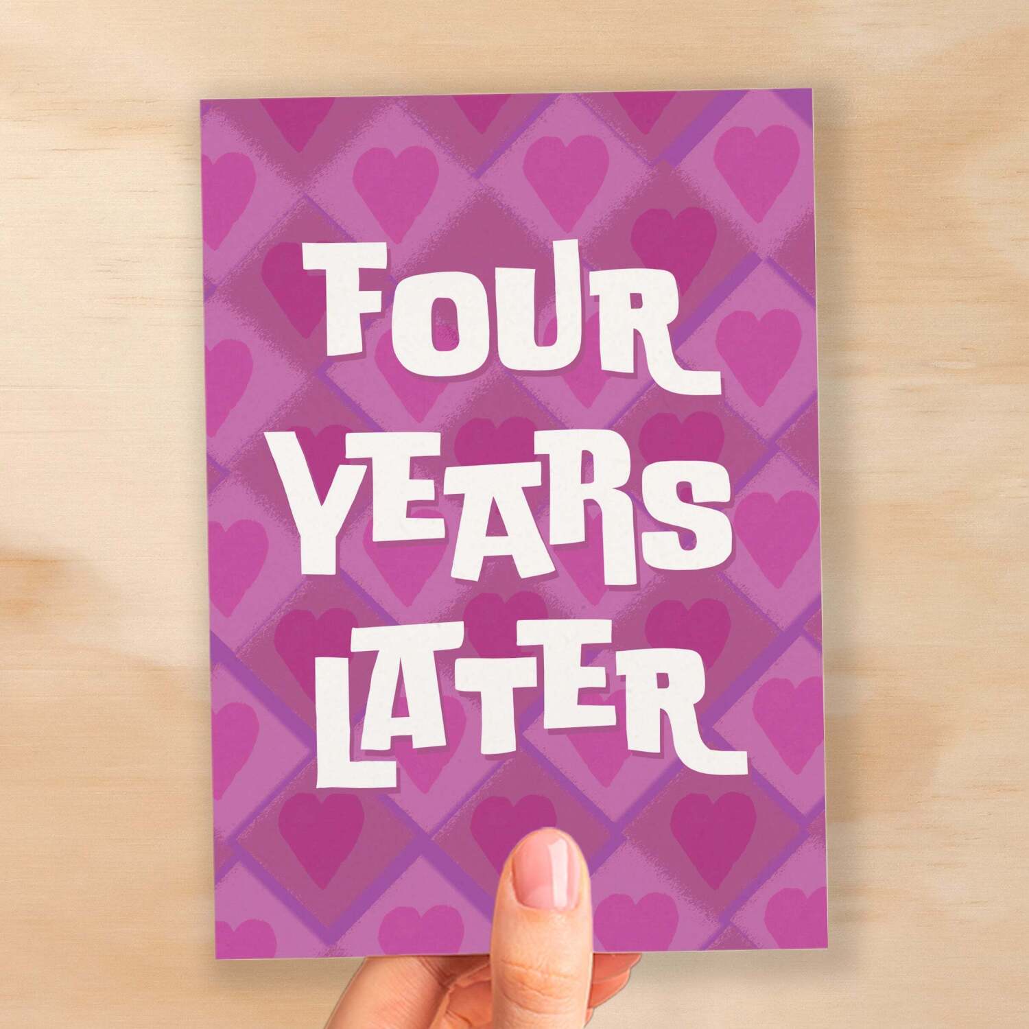 4th Wedding Anniversary Card For Wife Anniversary Card for Husband Anniversary Card For Boyfriend or Girlfriend Forth Anniversary Gift - Large (5x7) / Blank Message