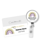 Hello My Name is Badge Boho Rainbow Designs with ID Badge Reel Personalised Name Badge #hello my name is Badge, Nurse Badge, Nurse Badges