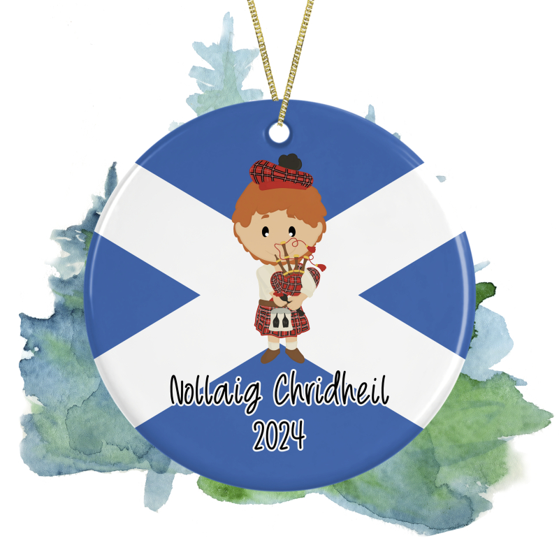 Ceramic Christmas Tree Decoration - Nollaig Chridheil