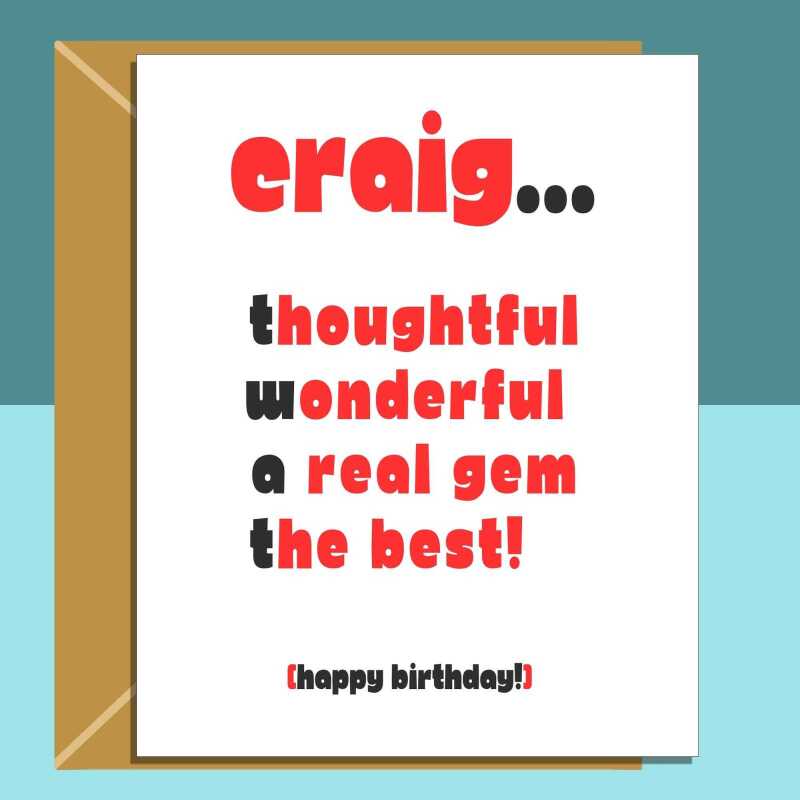 Funny Personalised birthday card for him or for her - brother, sister, dad, friend, mum, cousin - or anyone else's birthday. Hilarious card. - Blank inside - Regular - Matte