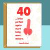 Funny 40th Birthday Card - Cheeky Card for Someone Turning 40 years old - For Him or For Her - Can be personalised inside - Large or Small - Blank inside - Large