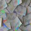 Custom Diamond Name Stickers in Holographic Vinyl - 1