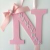 Personalised bow holder,Letter ribbon bow holder,Personalised clip holder - No bobble velcro clips