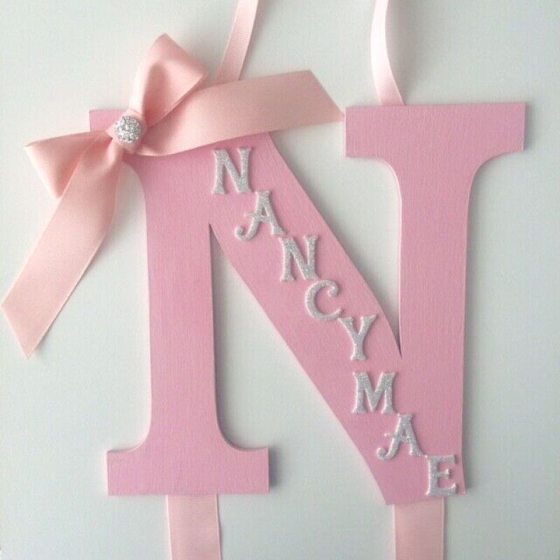 Personalised bow holder,Letter ribbon bow holder,Personalised clip holder - No bobble velcro clips