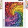 Diamond Art Kit Rainbow Floral Swirl 5D DIY Art Kit