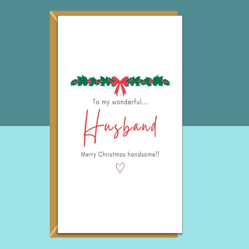 Husband Christmas Card - For Him - Personalised - Love - Xmas Card for Husband - Blank inside - Large
