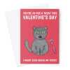 Naughty Shaven Pussy Cat Valentine's Day Card Greeting Card - A5 Portrait - 1 Card