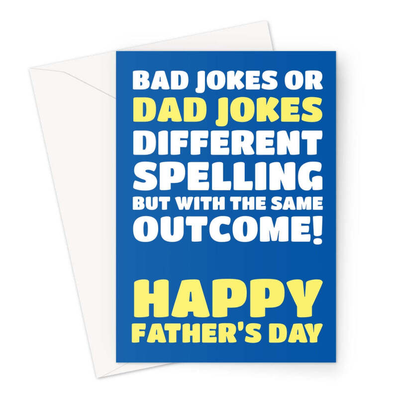 Bad Dad Jokes Father's Day Card - A5 Portrait - 1 Card