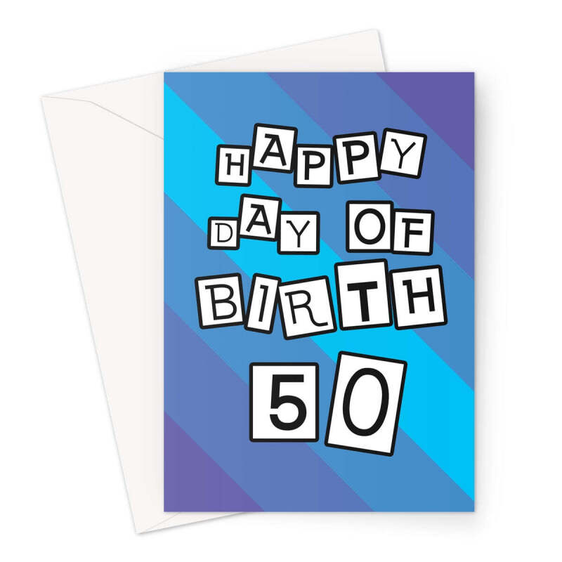 Birthday Card For Mans 50th - A5 Portrait - 1 Card