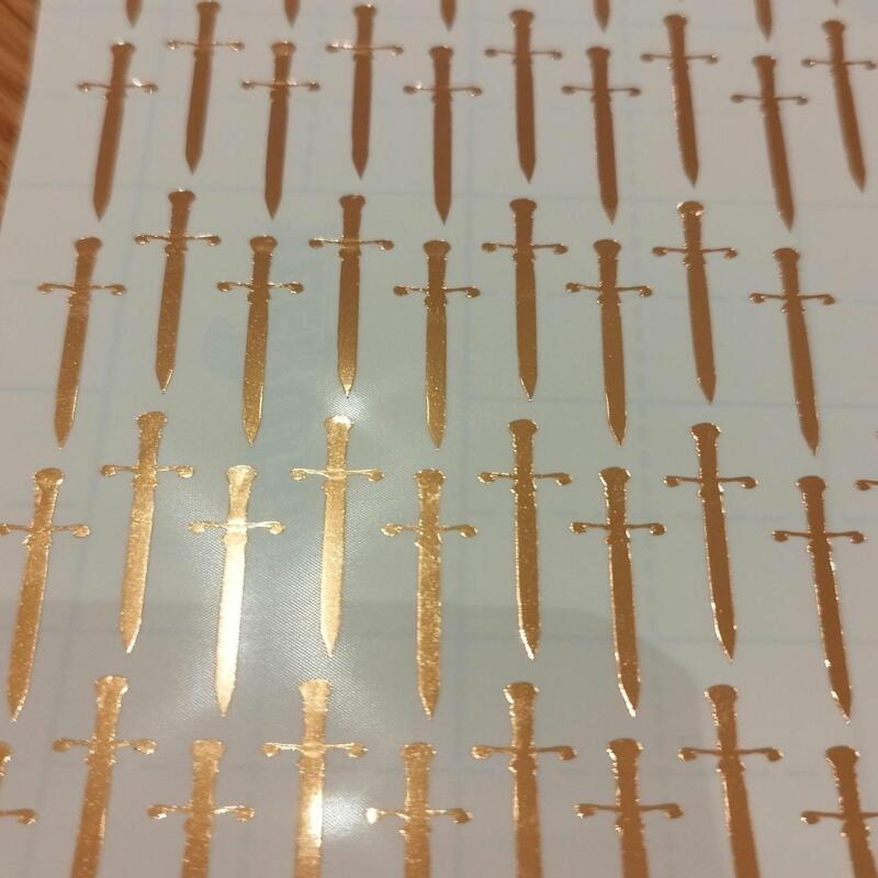 100 Chrome Vinyl Sword stickers - 1 - Gold