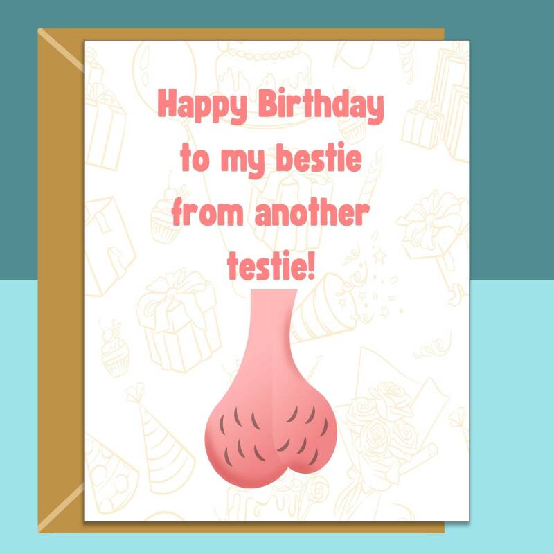 Funny Bestie Birthday Card - Personalised Best Friend Card - Ideal rude card for your mate - Blank inside - Regular