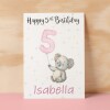 Personalised 1st, 2nd, 3rd, 4th, 5th Birthday Card for Daughter, Granddaughter, Niece, Goddaughter Girls Koala Card - 1 - One - Blank Message