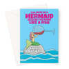 Funny Mermaid Birthday Card For Adult - Wine Drinker - A5 Portrait - 1 Card