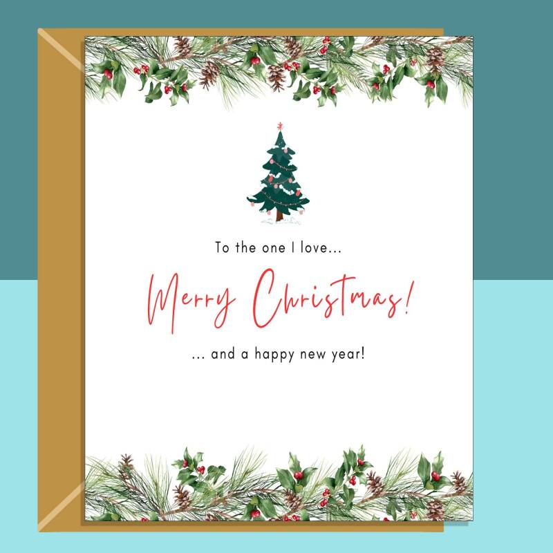 Christmas Card - Husband, Boyfriend, Wife, Girlfriend - Love - Personalised Inside - Blank inside - Large