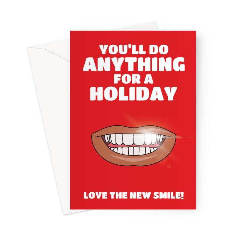 Funny Turkey Teeth New Smile Congrats Card - A5 Portrait - 1 Card