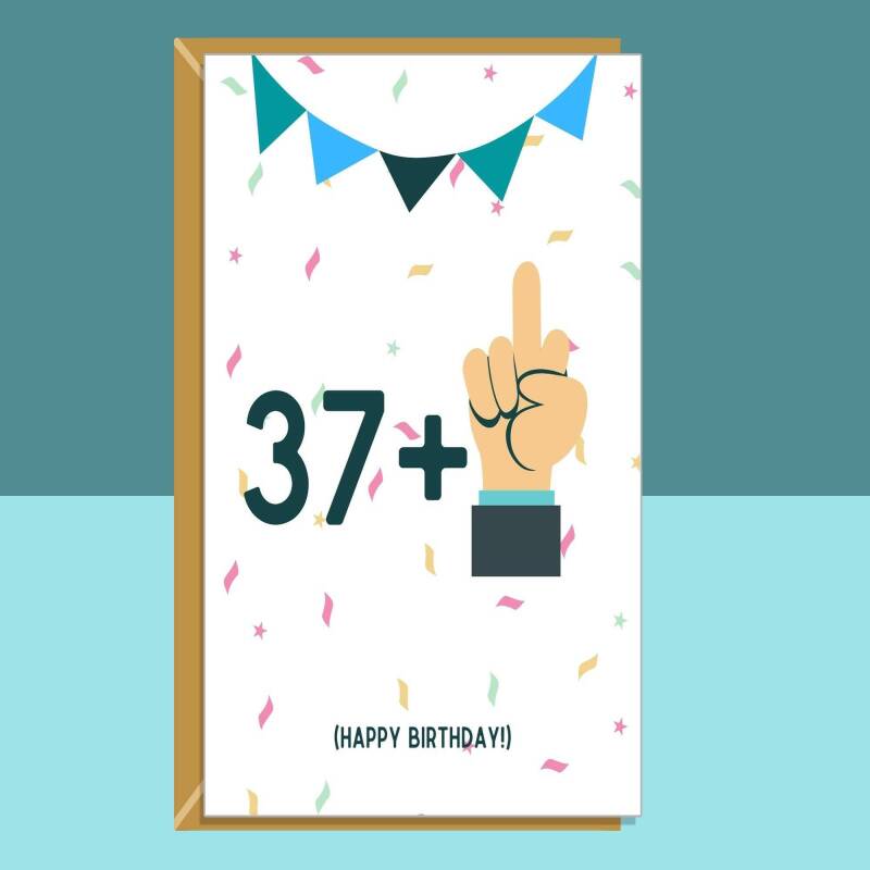 Funny 38th Birthday Card -For Him or For Her - Ideal for someone turning 38 years old, For friend, colleague, brother, sister or anyone else