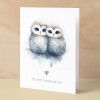 Anniversary or Valentine's Card for Her or Him Anniversary Card for Wife Valentines Day Card For Husband Boyfriend or Girlfriend Owl Card - Small (4x6) / Blank Message