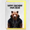 Happy birthday papa bear cute animal in clothes birthday card for dad, father, daddy, papa from son, daughter, child, children (Animalyser) - A6: Single card