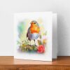 Notelet Card of a Robin For Anyone Any Occasion Card For Her or For Him Card For Birthday or Easter Card Thank You Card - Square (6x6) / Blank Message