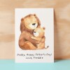 Personalised Father's Day Card For Daddy Cute Lion and Cub Illustration Father's Day Card For Dad Father's Day Gift From Child - Large (5x7) / Blank Message