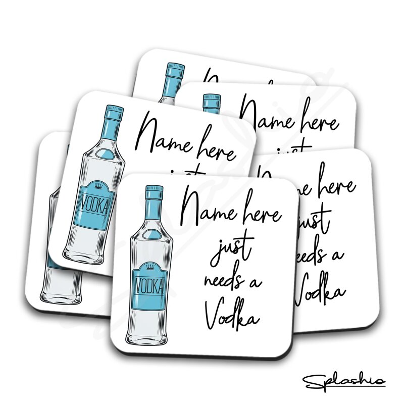 Vodka Coaster, Personalised, Drinks Mat, Personalised Drink Coaster Vodka, Vodka Fathers Day gift, Mothers Day, Christmas Coaster