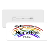 #hello my name is... Name Badge - Rainbow Brush Strokes