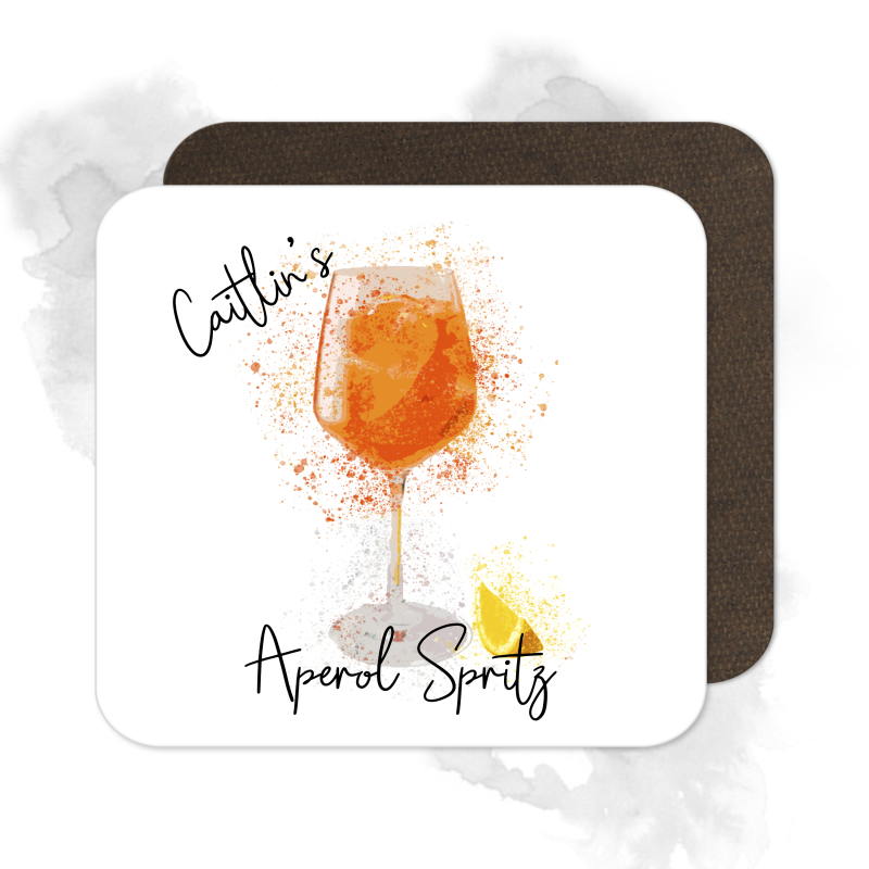 Personalised Aperol Spritz Coaster with Splash Effect