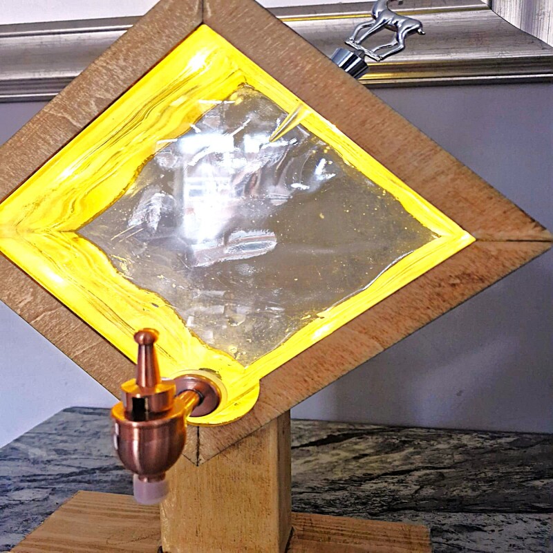 Vintage Glow: Custom LED Glass Block Decanter