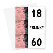 Happy Birthday Card For A 60th - Funny Blink Meme - A5 Greeting Card