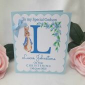 Personalised Flopsy Christening Card,Peter Rabbit Christening Card