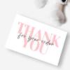 Thank You For Your Order Cards - Small Business Thank You Business Cards - Pink Thank You Business Card Size - Logo Thank You Cards - Sample Card