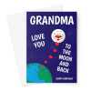 Happy Birthday Card For Grandma - Love You To The Moon and Back - A5 Portrait - 1 Card