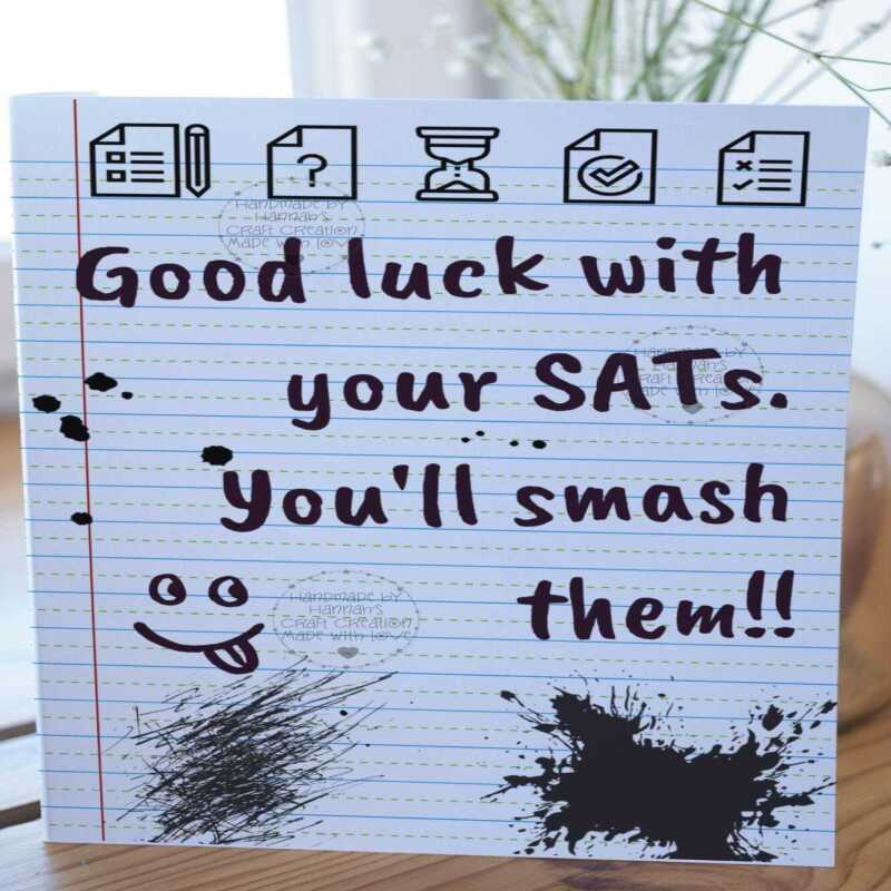 Handmade SATs Good Luck Card