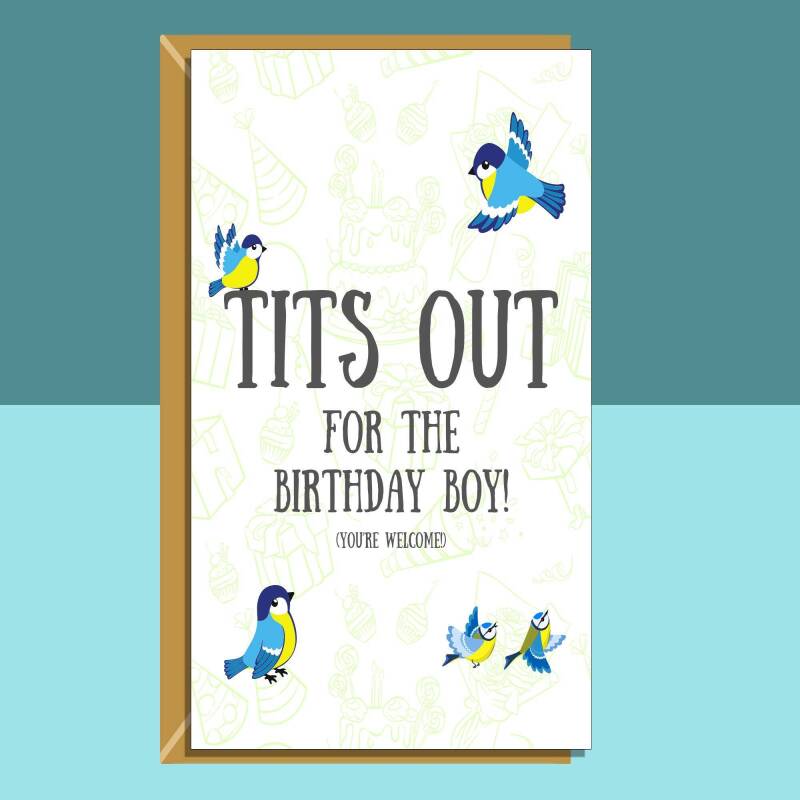 Funny Birthday Card - For Him - Can be personalised Inside - Rude Adult Card for Boyfriend, Husband, Fiance, Friend - Blank inside - Small