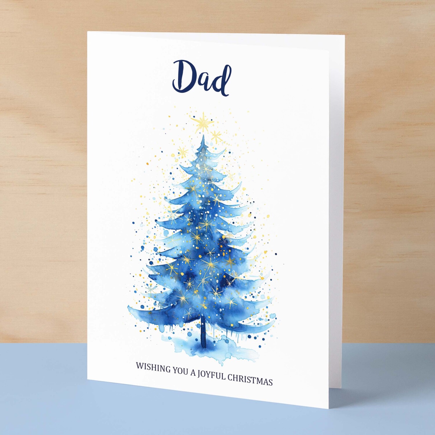 Christmas Card For Dad Card For Him Xmas Card for Dad Luxury Card For Dad Christmas Card for Loved One Dad Card Christmas Tree Card - Large (5x7) / Blank Message