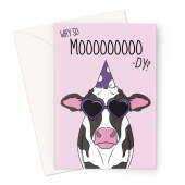 Moody Cow Birthday Card