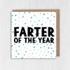 Farter of the year funny, rude, farting, fart Father’s Day card for dad, daddy, father from son, daughter, kids (Size A6/A5/A4/Square 6x6") - A6: Single card